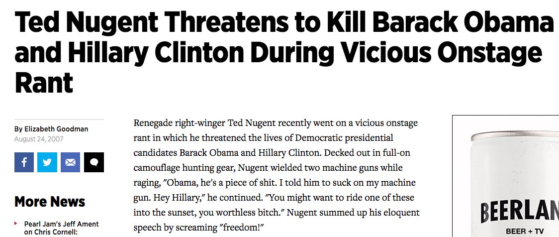 Jennifer Bendery On Twitter Spicer Said He Didn T Know What Ted Nugent Said About Obama Before Trump Invited Him To Wh Here You Go Presssec Https T Co Gelcbjwmib Https T Co Jsqdgpmtsn