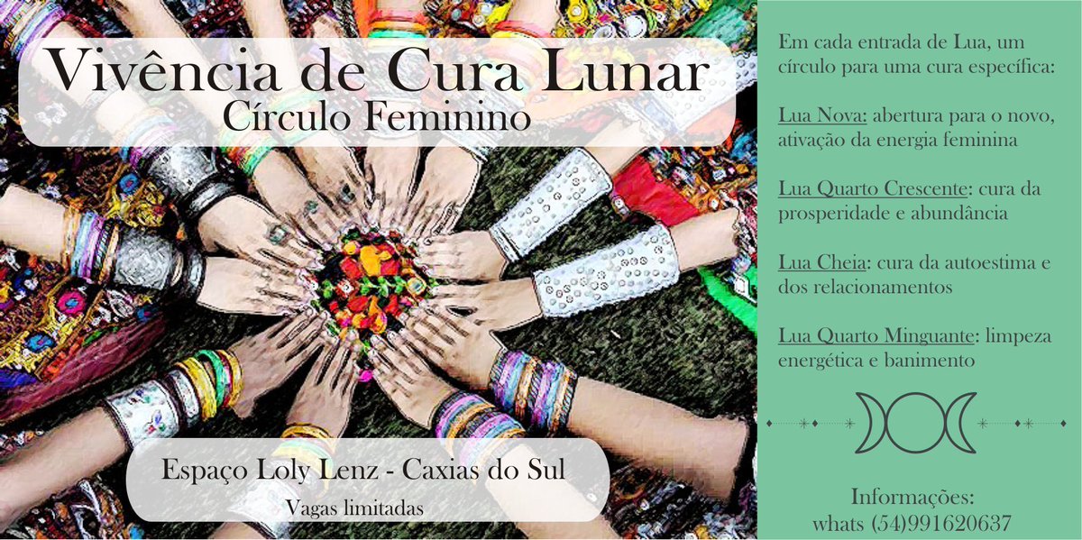 taiolisantos's tweet photo. E amanhã tem o segundo encontro do nosso Círculo Feminino de Cura Lunar em Caxias, com a energia da Lua Crescente. Vem! #circulofeminino https://t.co/riKLH4NcMe