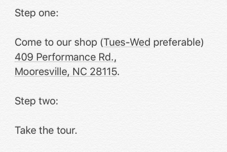 GoFasRacing32's tweet image. People often ask how they can get a tour of our facility and see how a small team operates.

Want a shop tour? We've attached the steps!