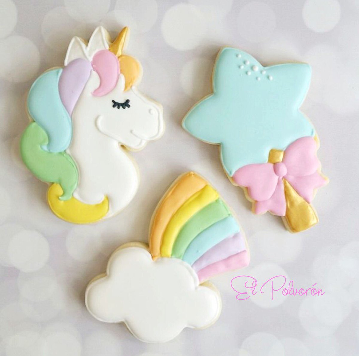 Unicorn Cookies! 🦄💜🌈💕#elpolvorón #méxico