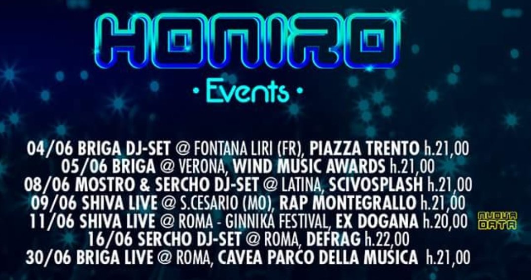 JamesHoniro's tweet photo. Dove ci vediamo ? ๐ค๐ค
#Giugno #HoniroEvents https://t.co/6HuSXyQ4dn