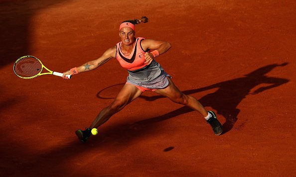 WTA's tweet photo. .@SvetlanaK27 secures a spot in @RolandGarros Third round!

Defeats Dodin 7-6(5), 5-7, 6-3! #RG17 https://t.co/vKiEZkrgHO