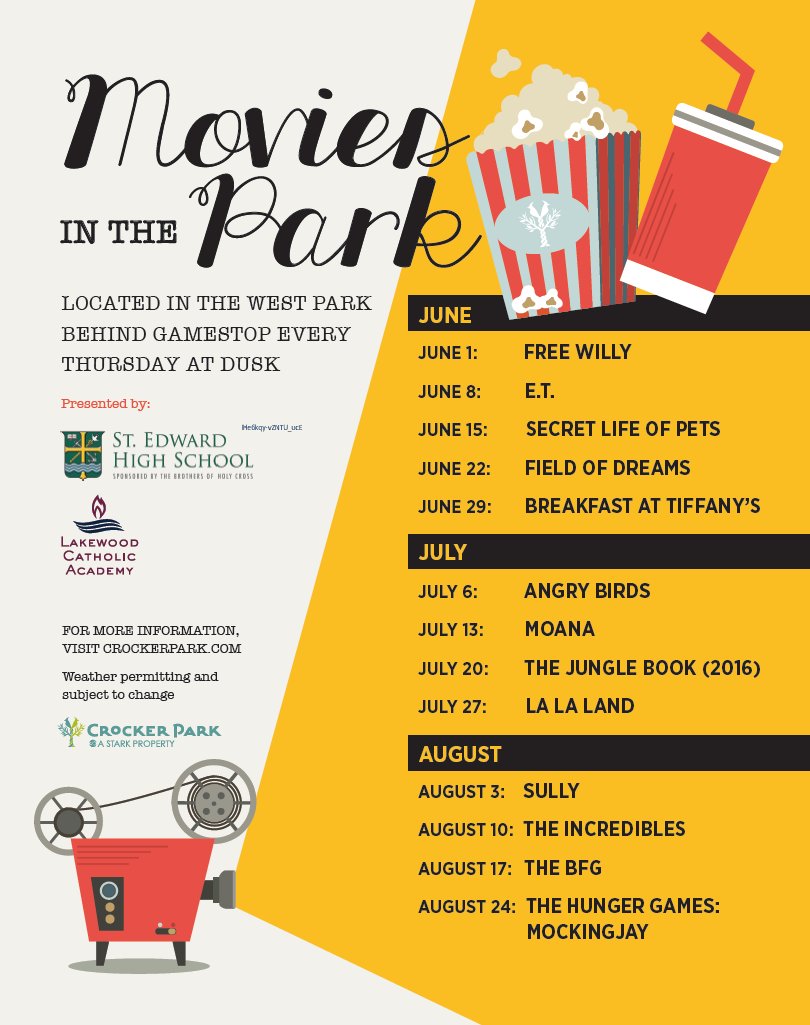 CrockerPark's tweet photo. We kick-off Movies in the Park tomorrow with Free Willy! https://t.co/HpnK8TMQup
