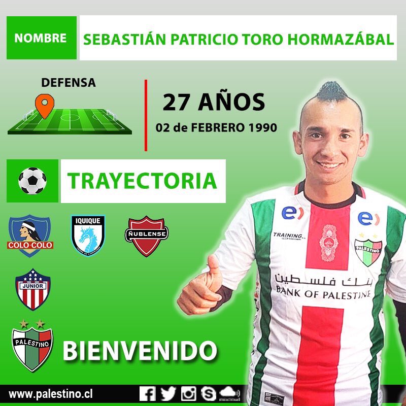 BalonrojoCL's tweet photo. ¡Oficial! #Palestino ya toma forma de cara al segundo semestre. El equipo 'Tricolor' fichó a #SebastianToro y #EricPino . @CDPalestinoSADP https://t.co/KGa6HWbfdW
