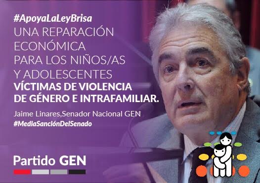 Estamos contentos c la media sanción del <a href="/SenadoArgentina/">Senado Argentina</a> a la #LeyBrisa.Reparación económica p los niños/as víctimas de violencia d género.