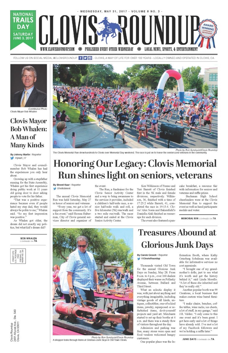 ClovisRoundup's tweet photo. The latest issue of the #ClovisRoundup is out! Be sure to pick up a copy in newsstands in and around Clovis. https://t.co/tTKZW8H43r