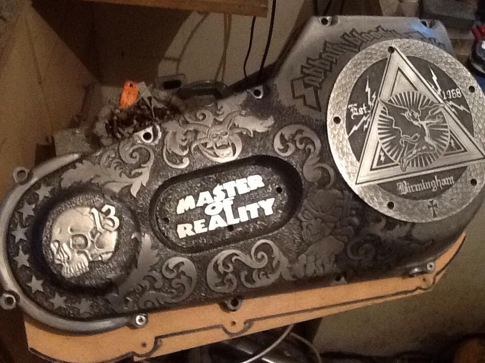 Scorpion_Custom's tweet photo. A lot more progress on the #BlackSabbath job now..time to get some more sculpting done on it next #custombike #harleydavidson #handengraved https://t.co/QAzjGlw6Wr