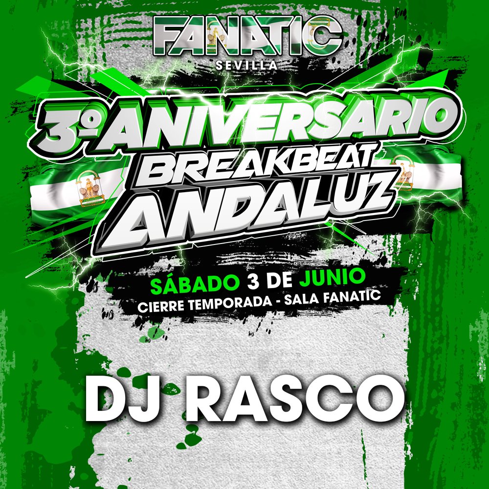 8zero8Club's tweet image. 😎 Manuel Rasco Mazo 😎
Este 3 de junio hay una cita INELUDIBLE en la sala del break por excelencia Fanatic
 3º Aniversario Breakbeat Andaluz!