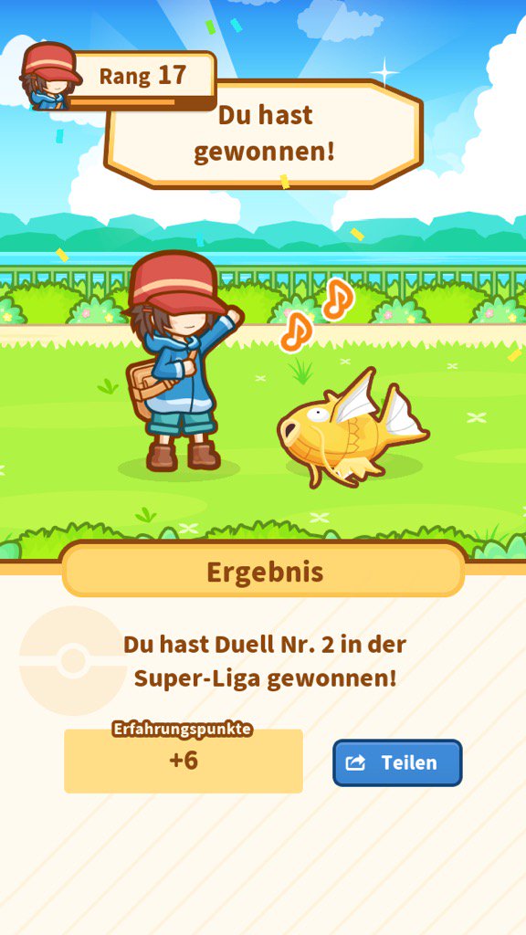 Klasse!
Mit einer Höhe von 38,54 m
hat Karpador den Sieg ersprungen! #Karpador koiking.jp/r/