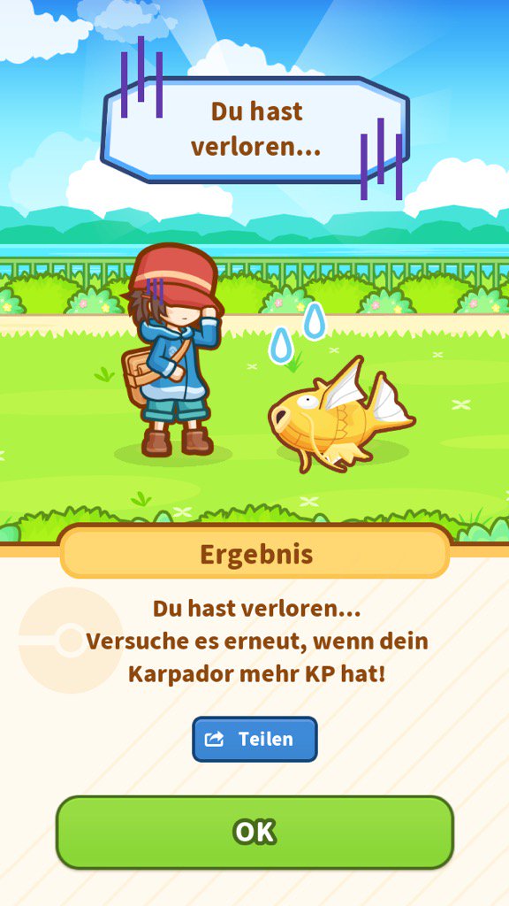 Wie ärgerlich...
Karpador ist 38,54 m hoch gesprungen
und hat doch verloren! #Karpador koiking.jp/r/