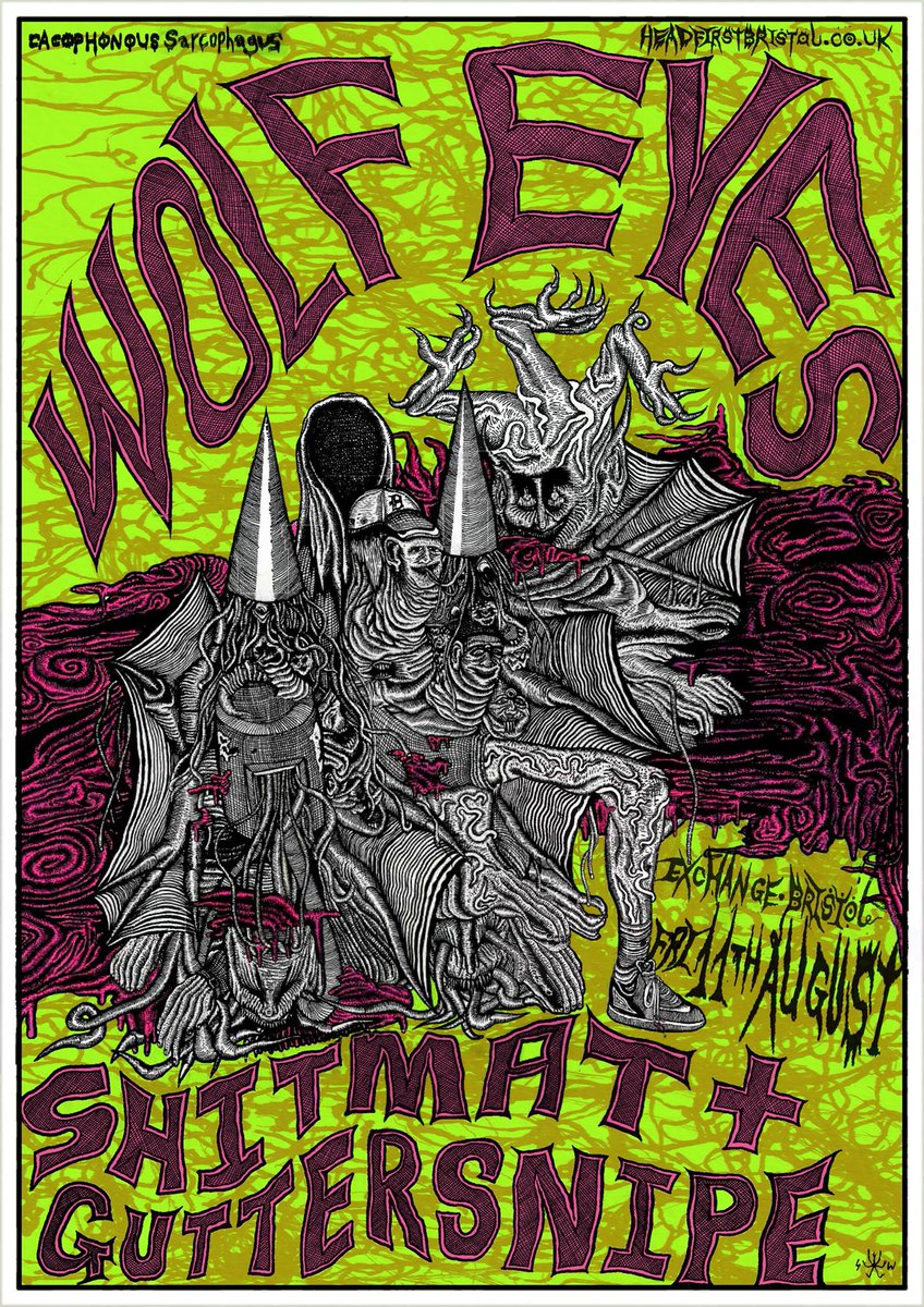 CacoSarco's tweet photo. The shows they keep on coming!
#WOLFEYES @TripMetal
#Shitmat
#Guttersnipe
August 11th.
@exchangebristol
Tickets via Headfirst 🔜
😎🍄⚡️🔊 https://t.co/uXW3tJ1Nln