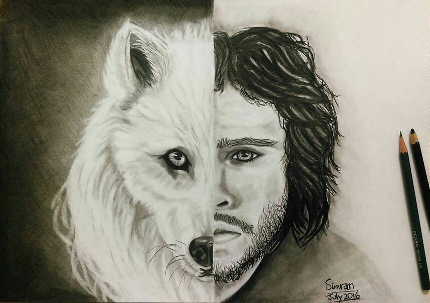 simran4023's tweet photo. "The king in the north"
Jon Snow &amp; Ghost
Pencil sketch. @kitharingtoncom @KitHaringtonES @GameOfThrones https://t.co/66dt4LPgZz