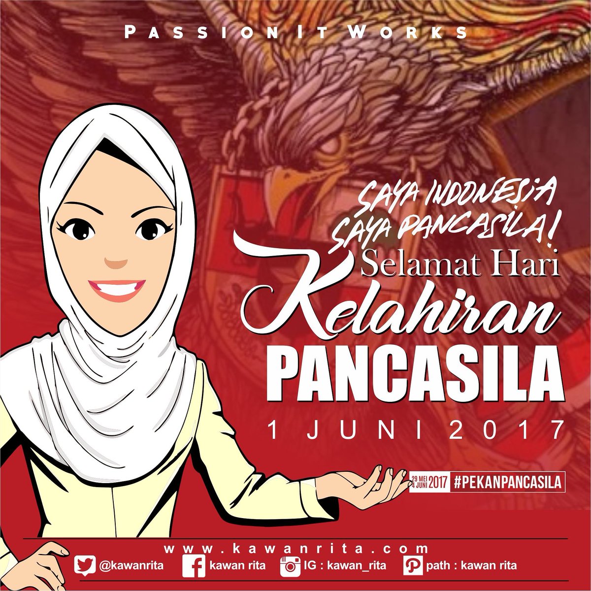 <a href="/ritawow_1973/">Rita Widyasari</a> ~ Saya Indonesia, Saya Pancasila ~ Selamat Hari Kelahiran Pancasila ~
#sayapancasila  #pancasila2017 #kawanrita