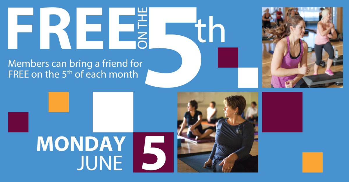 YMCA members, bring a friend to the Y for Free on the 5th of the month so they can experience the Y! #freeonthe5th *Govt ID is Req'd*