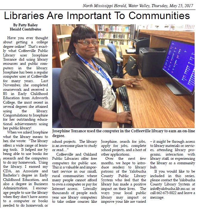 MSLibraryComm's tweet photo. Wow! This @YaloLibrary patron got her degree online using the library's computers and other resources. #MSLibraries #librarylearning https://t.co/PBg8AwsnYN