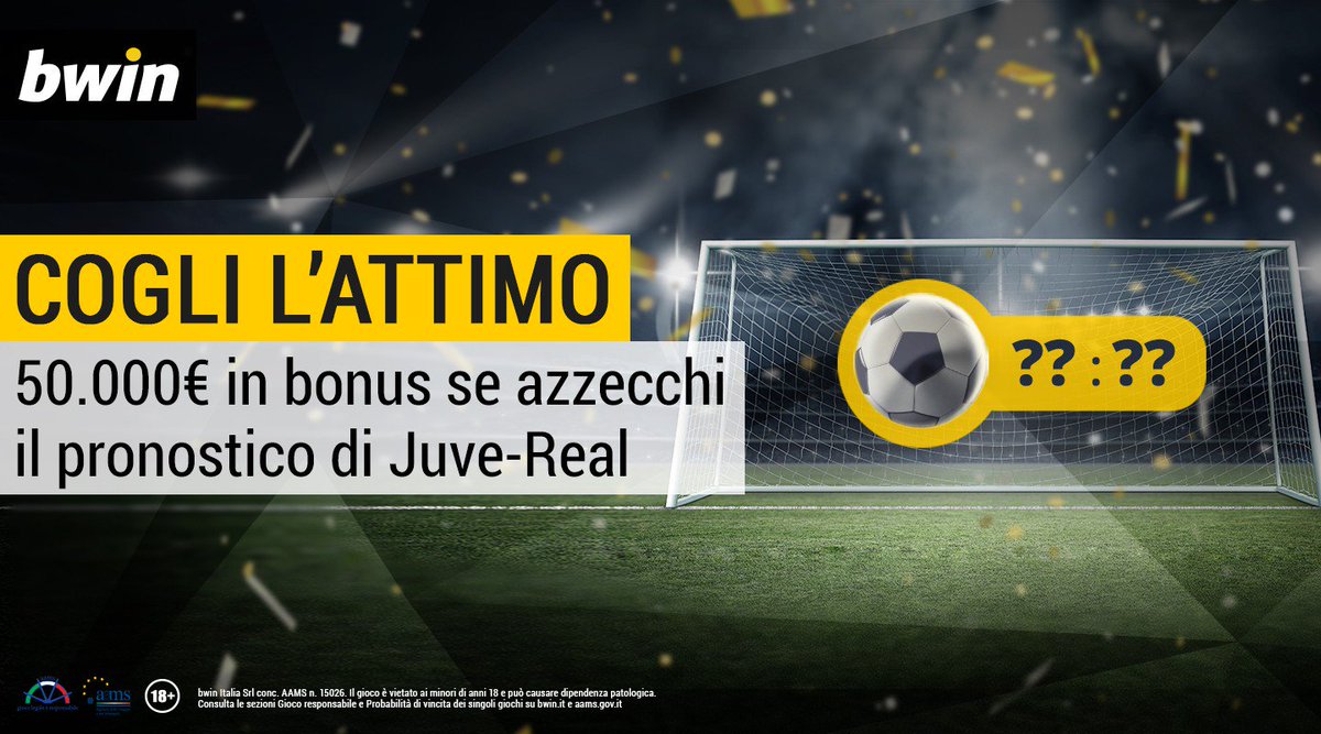 Juventus-Real Madrid Scommesse: bonus da 50mila Euro se indovini il momento esatto del primo gol Juventus-Real Madrid Scommesse: bonus da 50mila Euro se indovini il momento esatto del primo gol