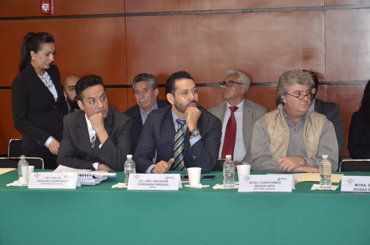 Asisten a la reunión los Secretarios Técnicos de las #Comisiones de #Pesca, #DesarrolloRural, #DesarrolloSocial y del #Comité de <a href="/CEDRSSA/">CEDRSSA</a>