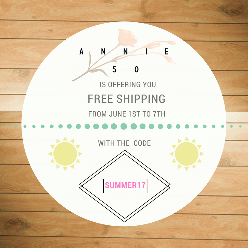 Annie50inc's tweet photo. 🌸 FREE SHIPPING FROM JUNE 1ST TO 7TH ! 🌸
Go to our online store with the code SUMMER17!
https://t.co/A3vAIdLdEz...
#Annie50 #Codedereduction https://t.co/QLFBqYJSrN