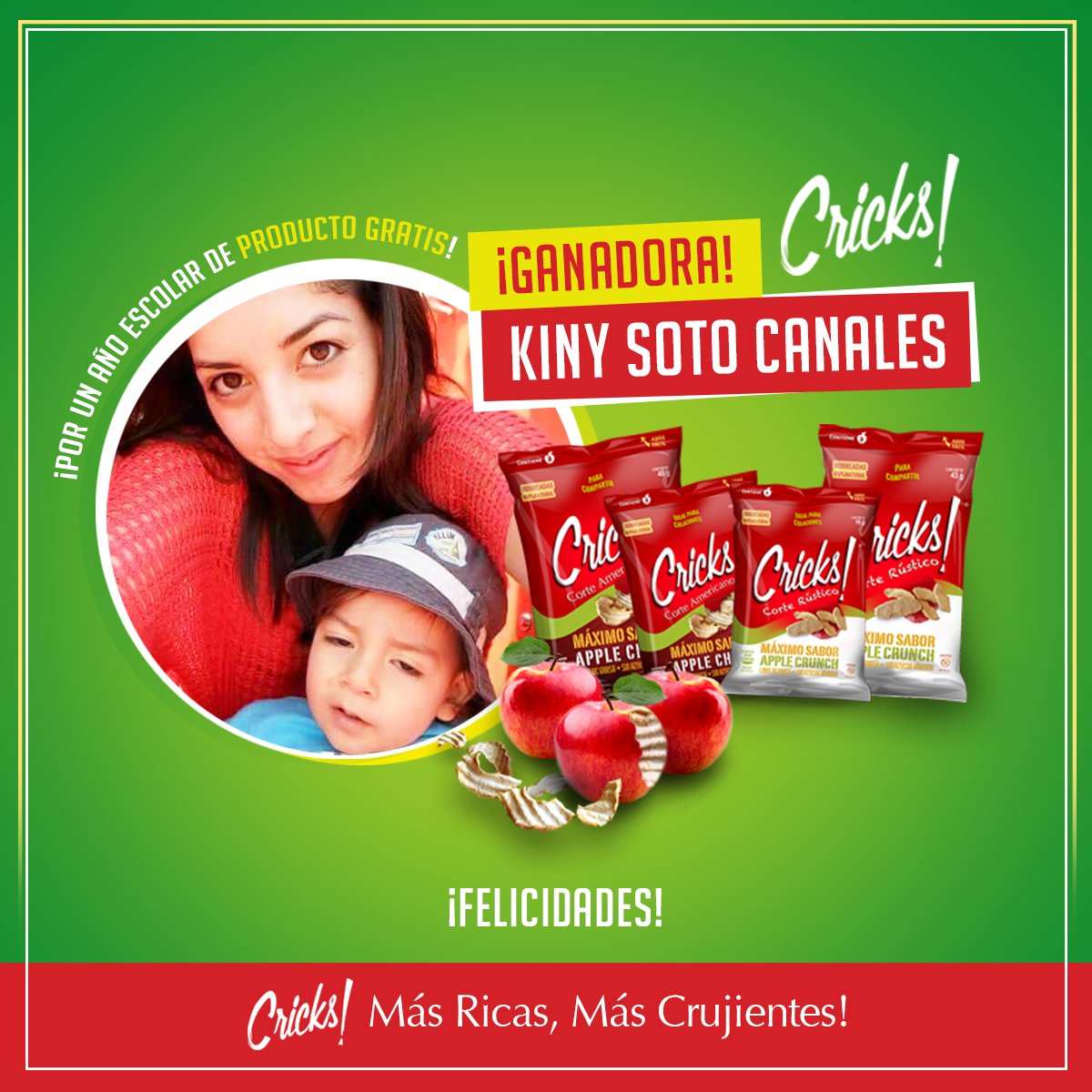 Crickscl's tweet image. Kiny Soto eres la Ganadora Oficial del #concurso #Cricks! ¡Muchísimas Felicidades! acabas de ganar un año escolar de producto #Cricks GRATIS