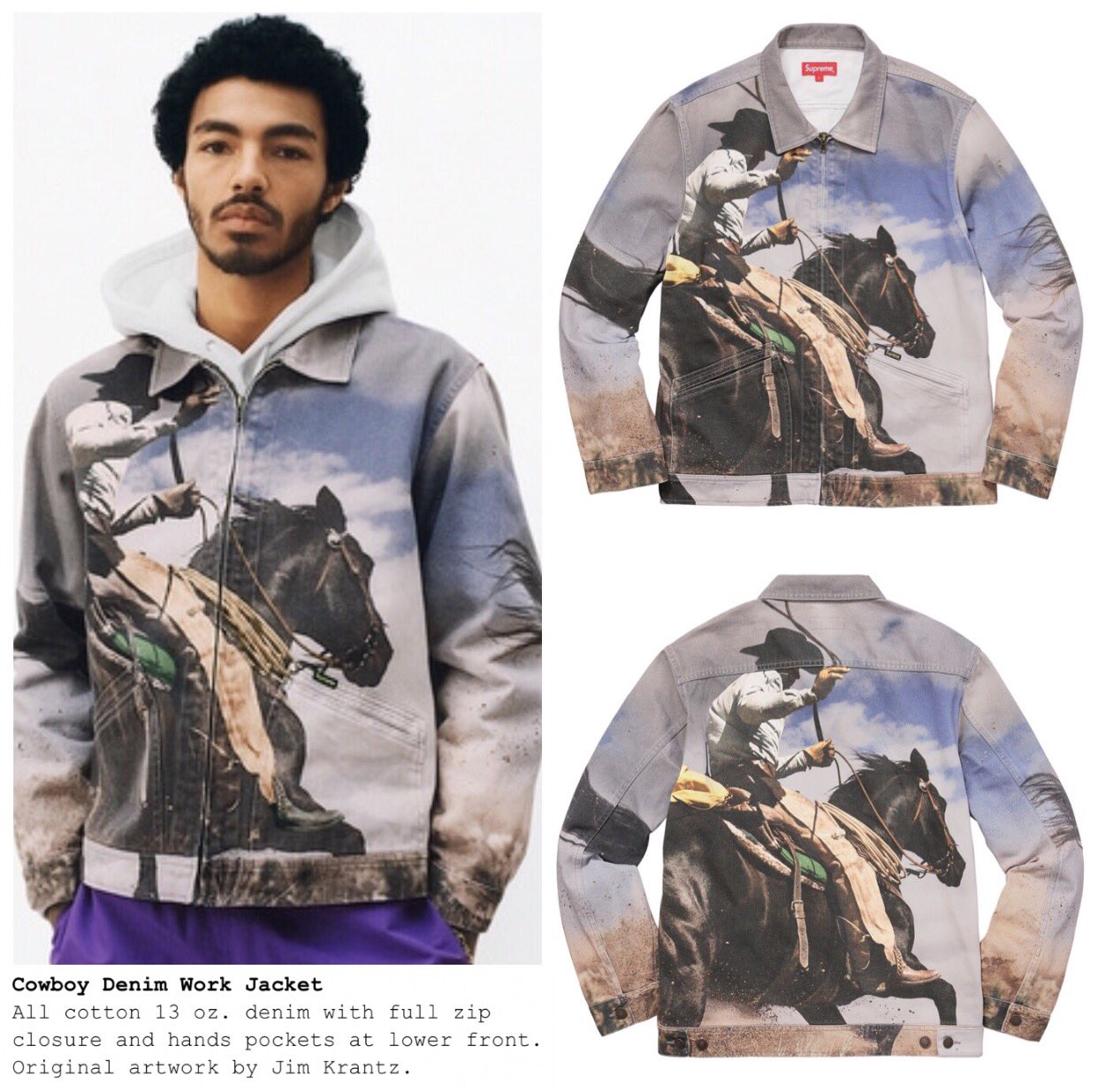 爆売り！ SUPREME COWBOY Jacket DENIM Denim Cowboy Work Supreme