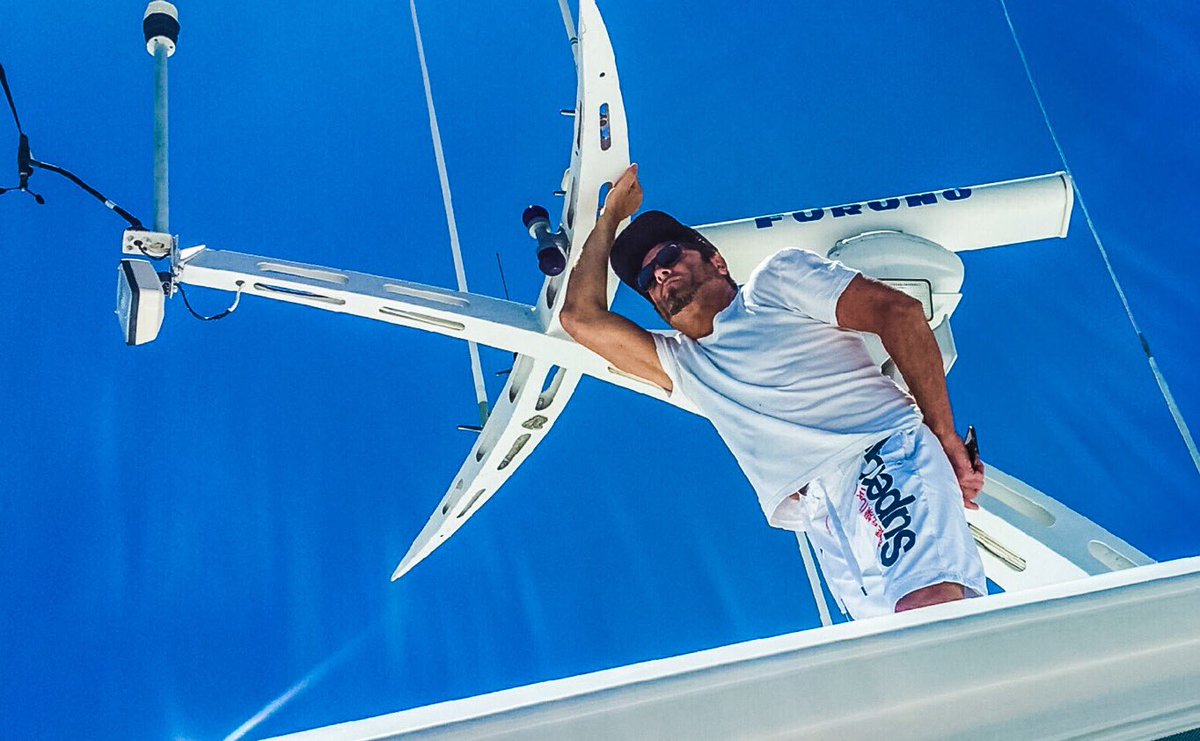 NicoSantucci's tweet photo. Checking out the view from the top deck of #AviatorYacht.....
#MySuperdry #1LuckyGuy https://t.co/JW57tpKbeL