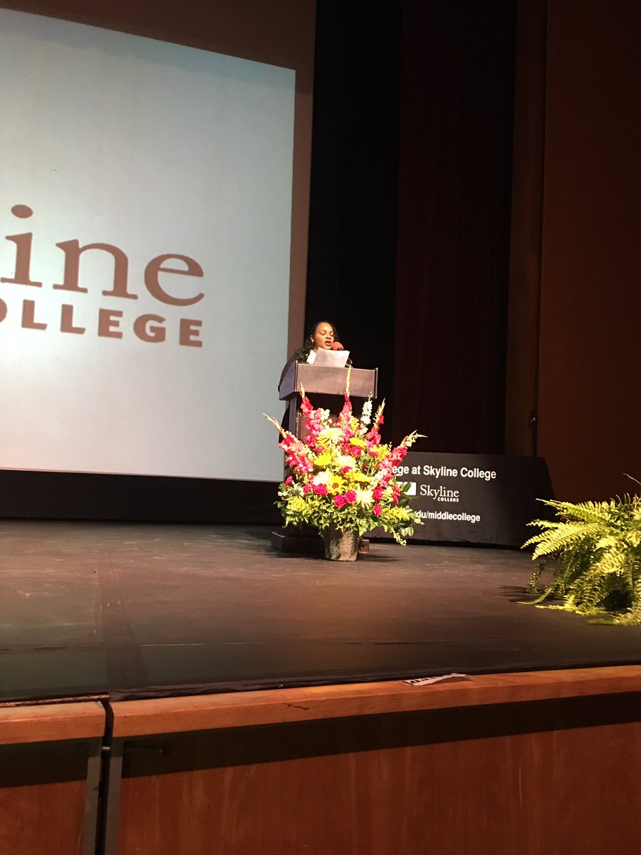 SStroudr's tweet photo. #skylinecollege middle college Martina Goodman closes it out! https://t.co/H25K14sz3P