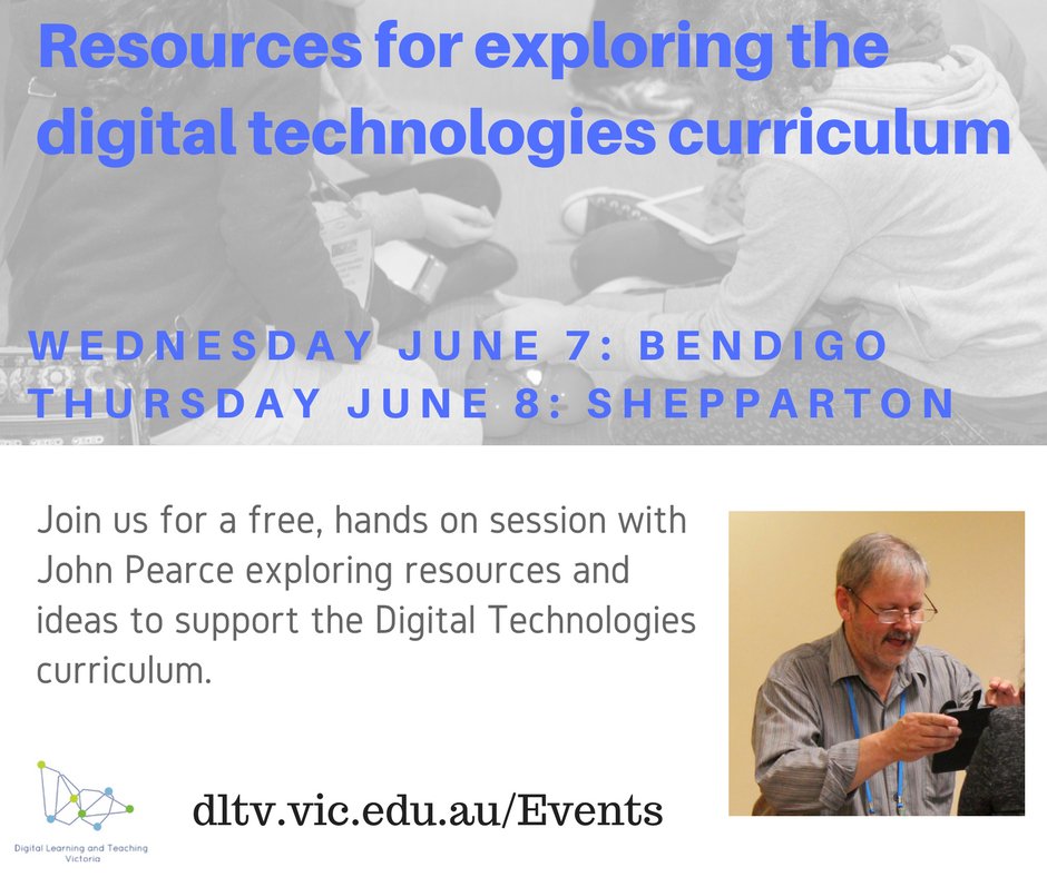 DLTVictoria's tweet photo. Teachers in the Shepparton and Bendigo regions. Come along to our free events about the @DigiTechHub https://t.co/Prhxj6aSpH @DETVic https://t.co/rrerjst2f8