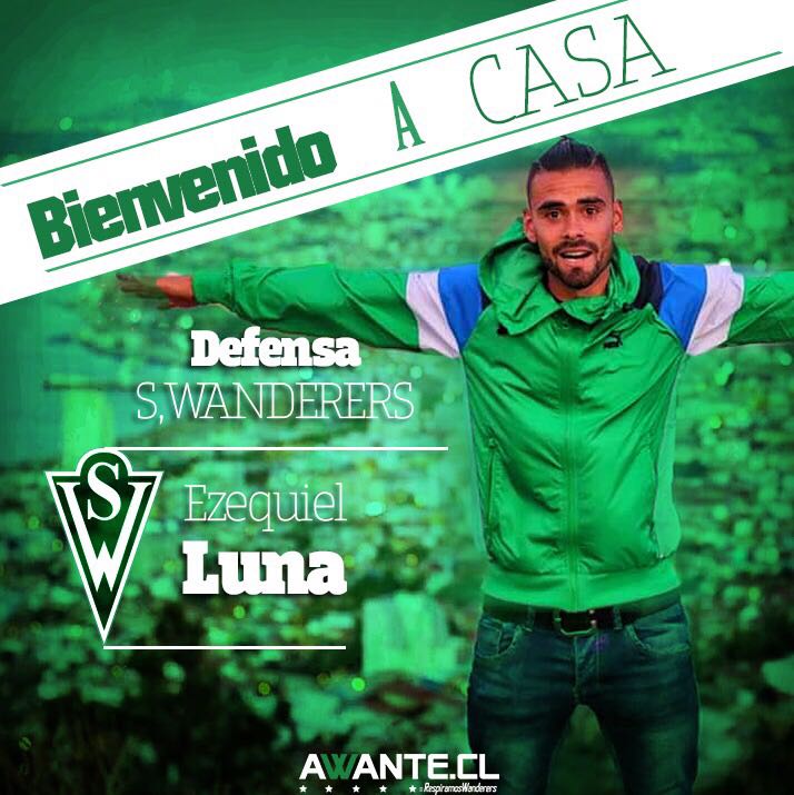 AwanteCL's tweet photo. BIENVENIDO A CASA @Skiel19
Ezequiel Luna vestirá la camiseta de Wanderers por 2 años y medio 
Hay fiesta en Valparaiso, volvió el misionero https://t.co/r8cV8snnj8