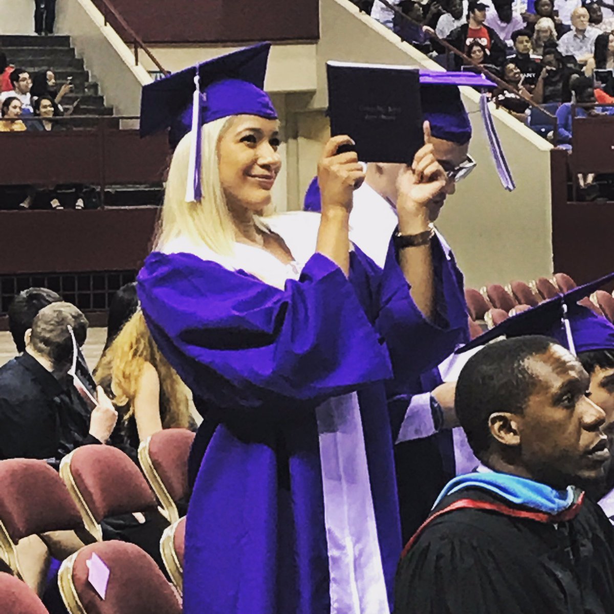 CrowleyISD's tweet photo. CHS was all smiles at tonight's 2017 Commencement. #classof2017 #wingsup #letthisbetheyear https://t.co/YXAWr36goV