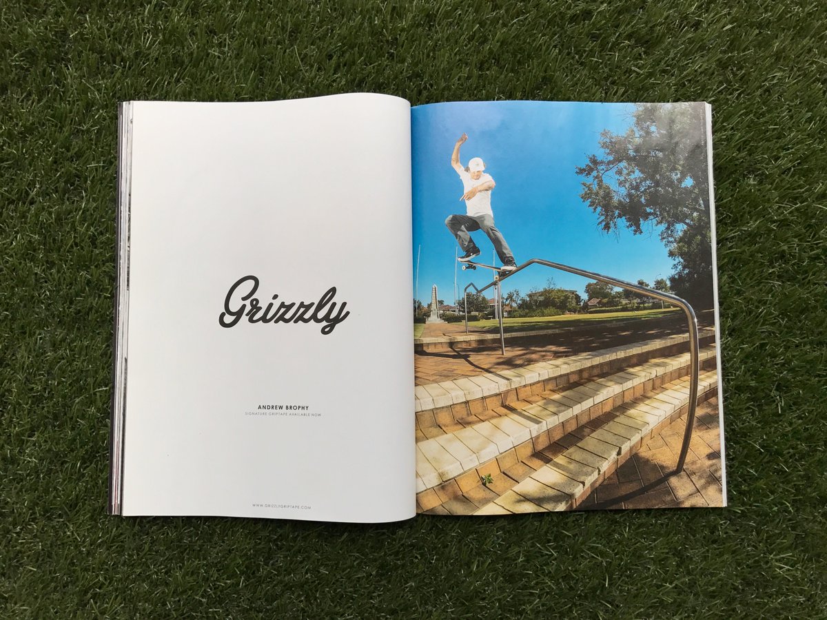 grizzlygriptape's tweet image. Grizzly Pro @andrewbrophy00 is featured in @thrashermag issue #444. #GrizzlyGang. Shop all his pro hardgoods now.. ow.ly/TZ4630ccNsY