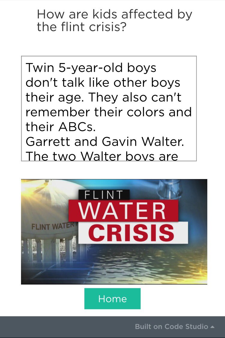 educateyinz's tweet photo. Jessiyah: "The Flint crisis has been going on for years. We just wanted to take this local issue to a global audience" #numbersandnarratives https://t.co/TgbffwQwm7