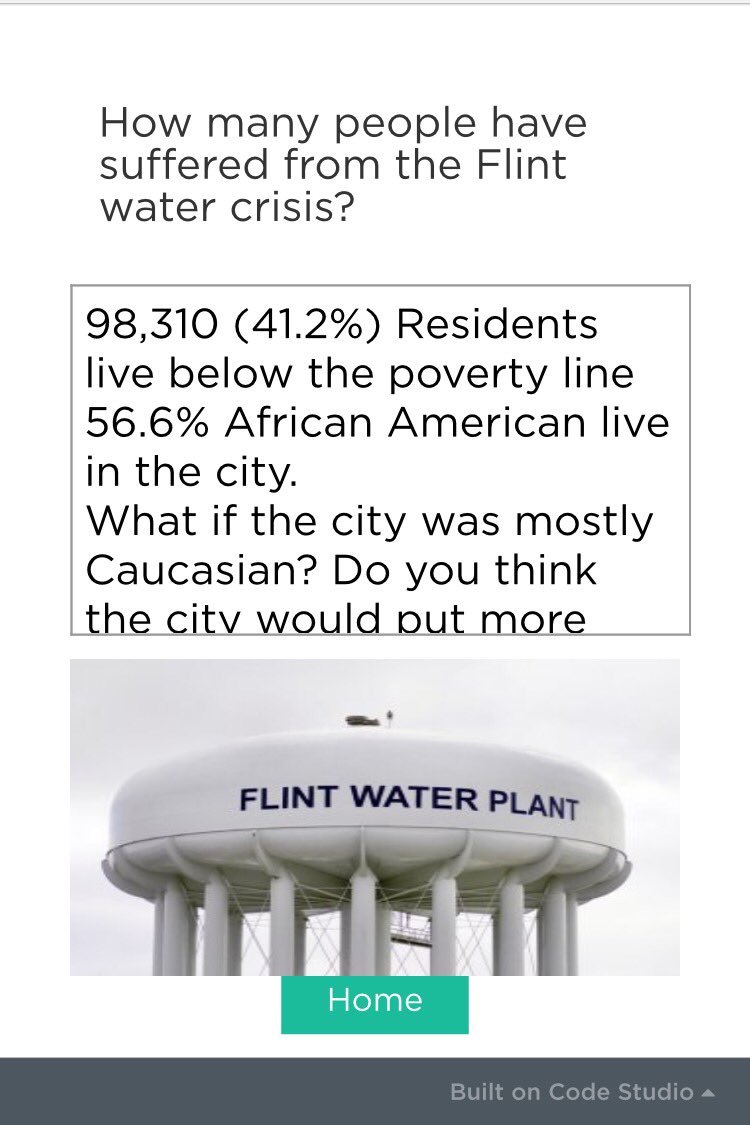 educateyinz's tweet photo. Jessiyah: "The Flint crisis has been going on for years. We just wanted to take this local issue to a global audience" #numbersandnarratives https://t.co/TgbffwQwm7