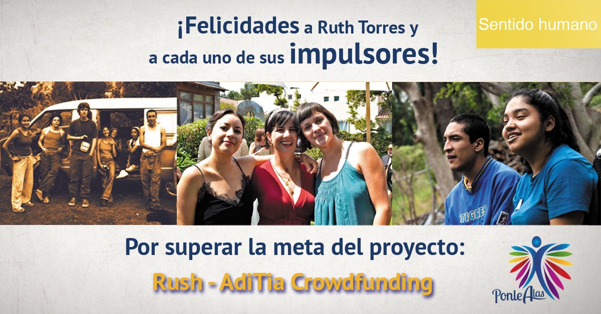 PonleAlas's tweet photo. ¡Así como Ruth, tú también puedes subir tu proyecto o experimentar un Crowdfunding personal! 🎉🎉¡¡Felicidades Ruth!!🎉🎉 https://t.co/R9uhzYlxy4