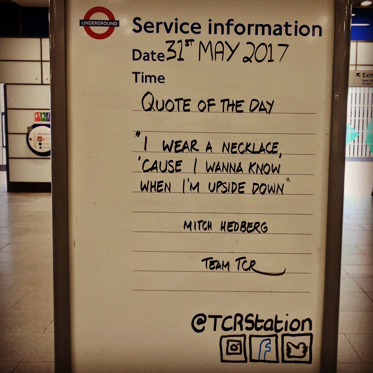 #TCRStation #TubeStation #TubeQuotes #TransportForLondon #TottenhamCourtRoadStation #QuoteOfTheDay #Weekday #Wednesday #Necklace