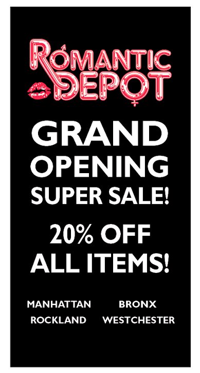 RomanticDepotN's tweet photo. Grand Opening Super Sale #vibratorstore #remotevibrator #rabbitvibrator #bachelorette #newyorkcity #romanticdepot #erotictoys #newyork #ny https://t.co/UX4gQL4Xcd