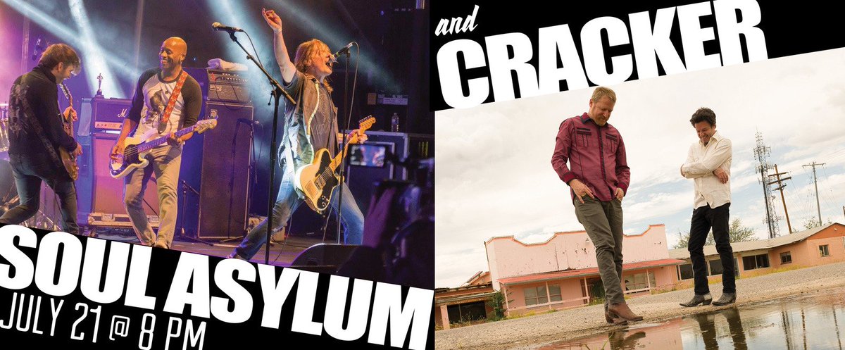 Tickets to alt-#rock legends <a href="/soulasylum/">Soul Asylum</a> and <a href="/TheBandCracker/">TheBandCracker</a>'s 7/21 double headline concert now ON SALE! #Westchester #HudsonValley