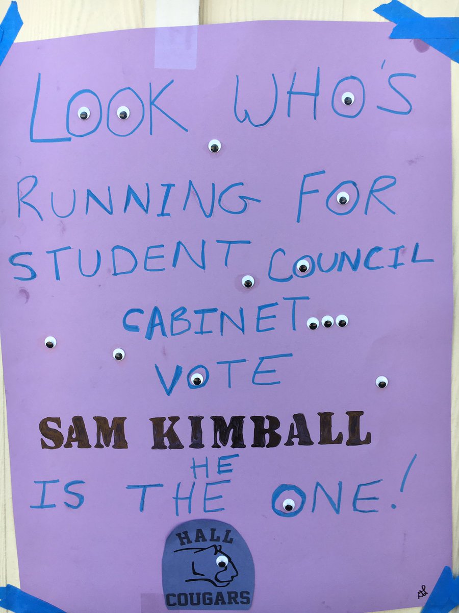 Spirited (& funny) election posters popping up all over campus! #middleschool #schoolelections