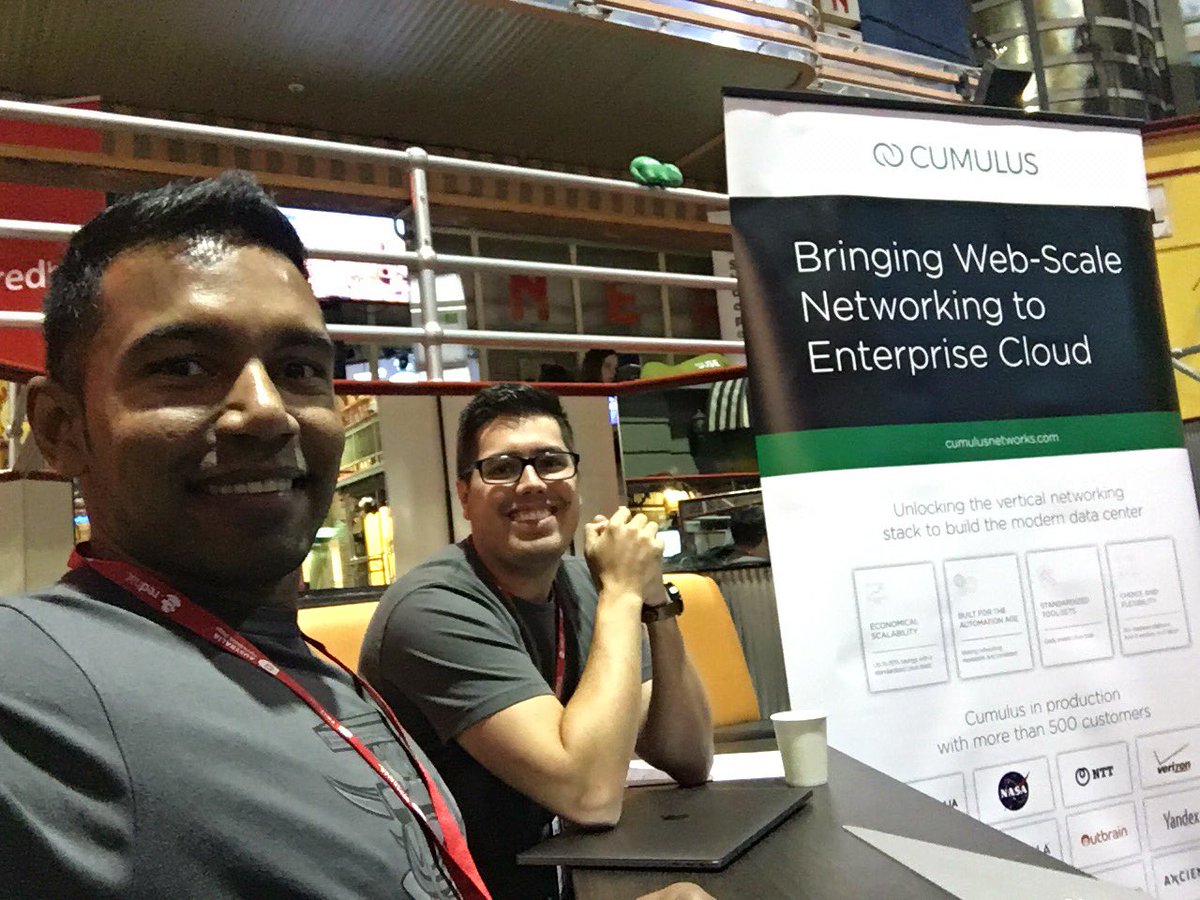 slaffah's tweet image. Getting the @CumulusNetworks booth ready at #OpenStackAU with @SuthSivapalan. @JRCumulus on at 11:30 and I&apos;m at 4:30. #Webscale #networking.