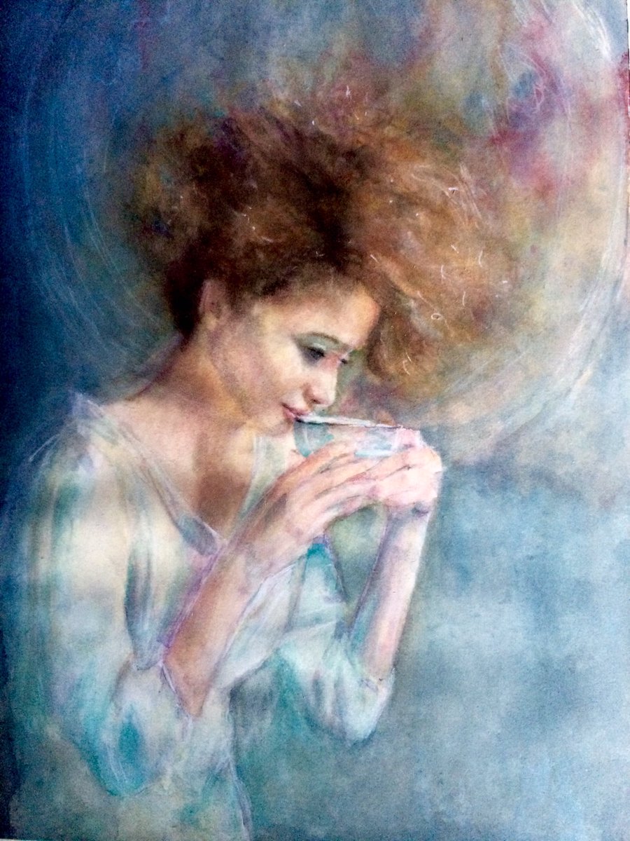 Afternon tea☕️ #akvarell #painting #aquarela #art #aquarelle #watercolor #watercolour #winsorandnewton #kunst #kunstwerk #malerei #artwork