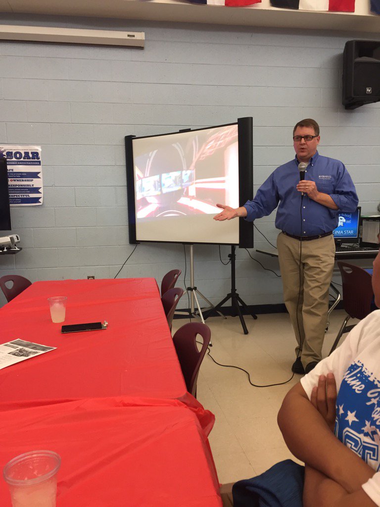 At the <a href="/SKMSFalcons/">Skyline Falcons</a> VA Star computer giveaway event, and <a href="/mobileagile/">Alan Quimby</a> is sharing Internet safety basics w parents.