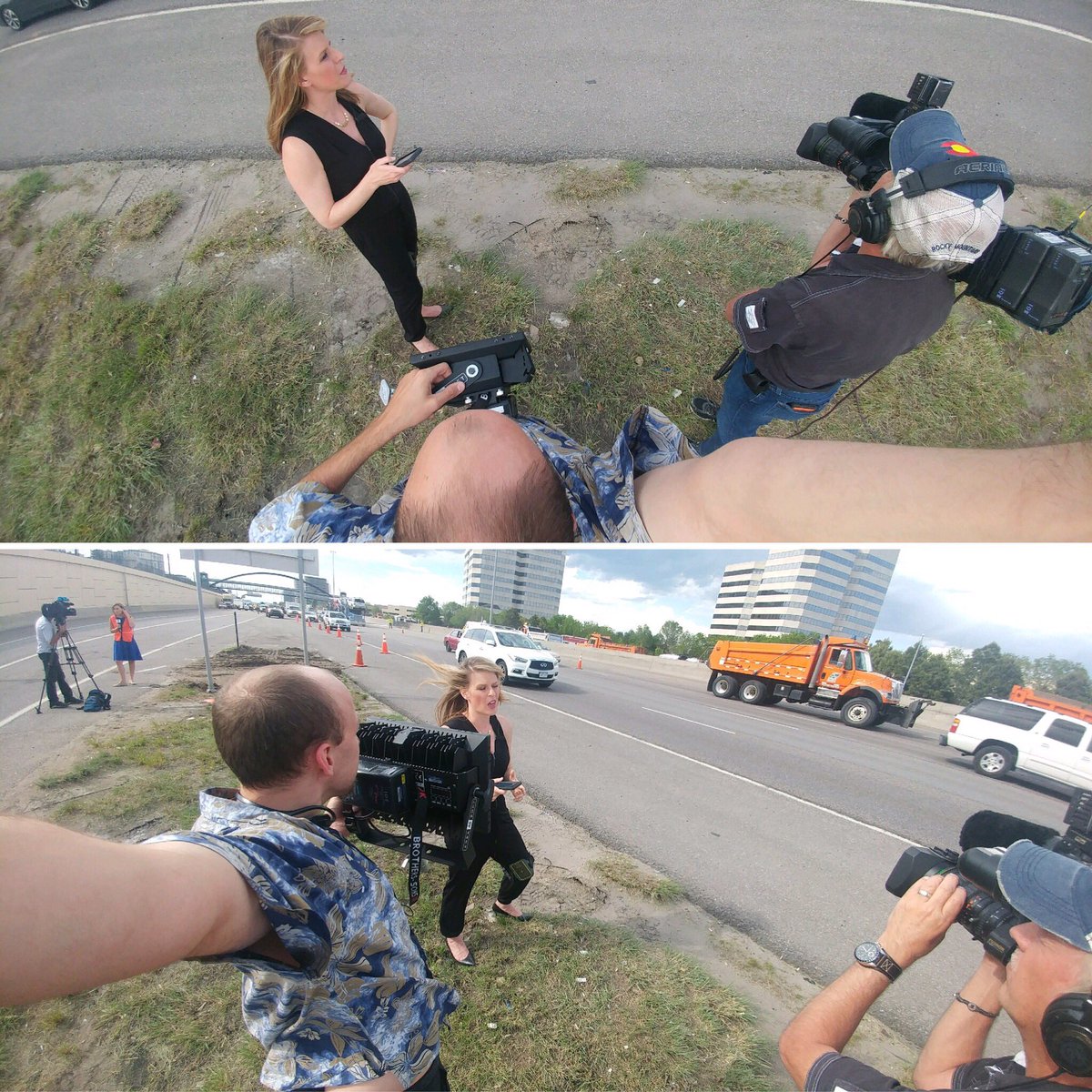 stevensadam's tweet image. Nothing like becoming a human #lightstand to make @jaclynreporting look good! @bbogott behind the 🎥! #photogproblems #partylikeajournalist