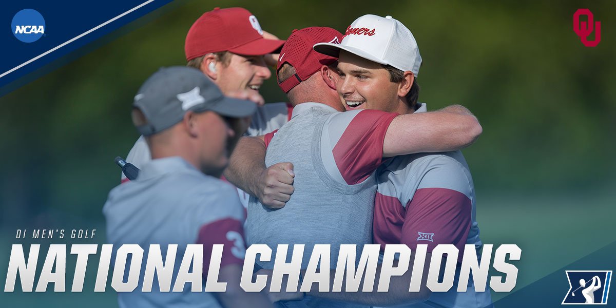 NCAA's tweet photo. BOOMER SOONER!

Oklahoma overcomes Oregon to capture first Men's #NCAAGolf Championship since 1989. https://t.co/bTIsqTeiN4