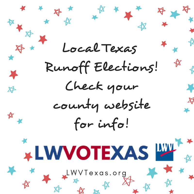 LWVTexas's tweet photo. Many #Texas communities have local runoff elections. #earlyvote #BeATexasVoter #lwv #youvotecounts #elections #txcounties #countiesmatter https://t.co/jvbh9e6ZDu