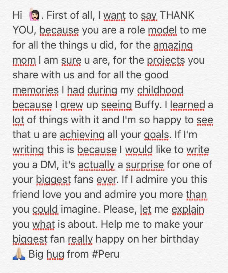 lilymd's tweet photo. @SarahMGellar hi, please read me 🙋🏻🙏🏼 #BuffyFan 4 ever https://t.co/FxaYjUy4DT
