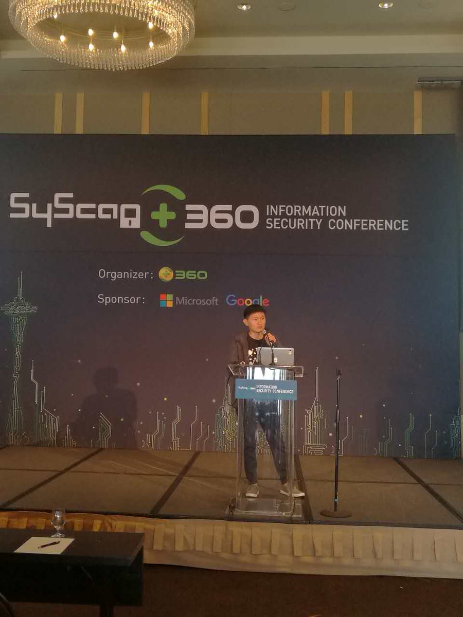 SyScan360's tweet image. Chen Hao from # 360 Alpha Team explains The wounded android WIFI driver ­ New attack surface in cfg80211 #SyScan360