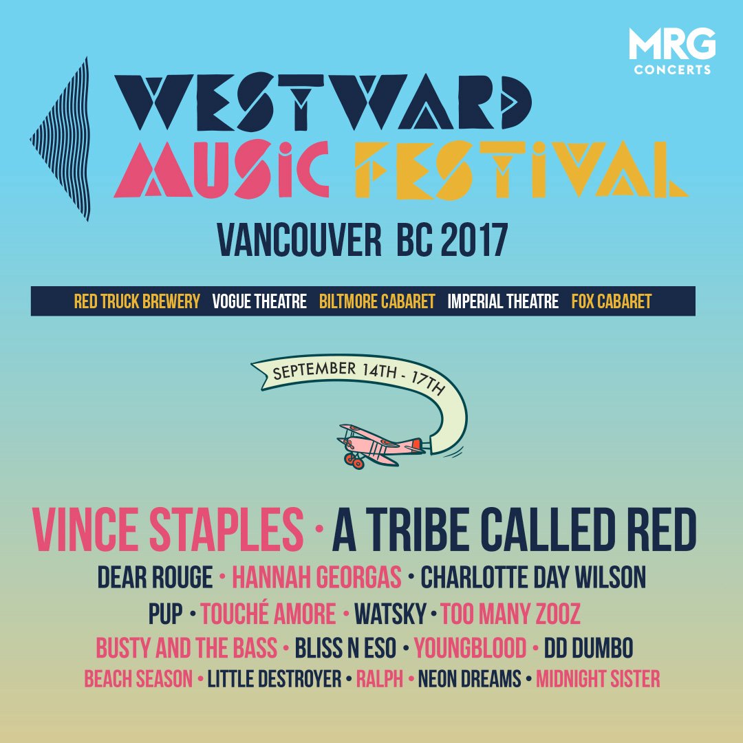 Your lineup is here! <a href="/MRGConcertsWest/">MRGConcertsWest</a> is pleased to present Westward Music Festival - coming to downtown Vancouver! ticketf.ly/2qBxqva