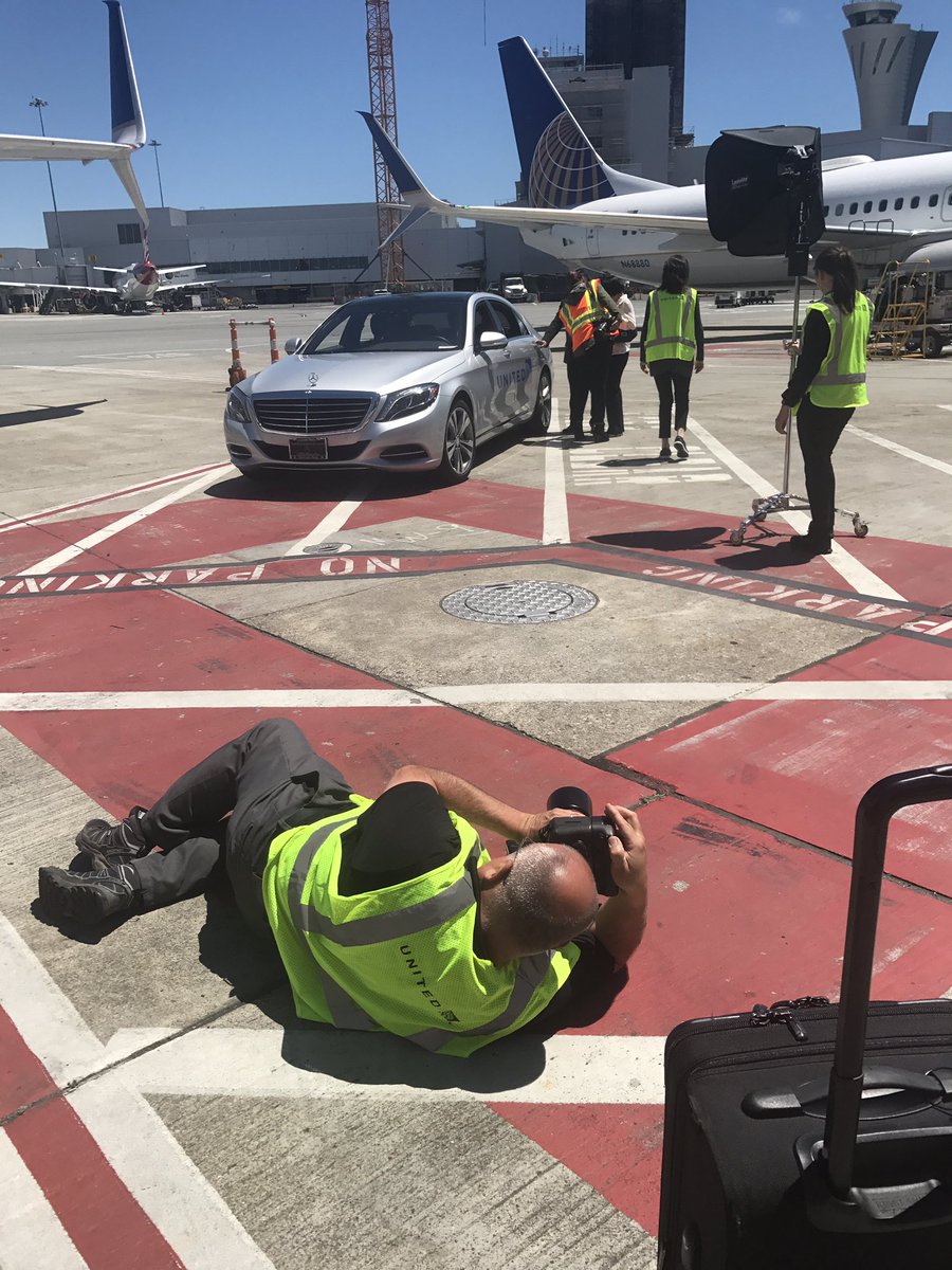 Awesome day at SFO for a photo shoot! Great job GS team! You looked fabulous! #beingunited @weareunited