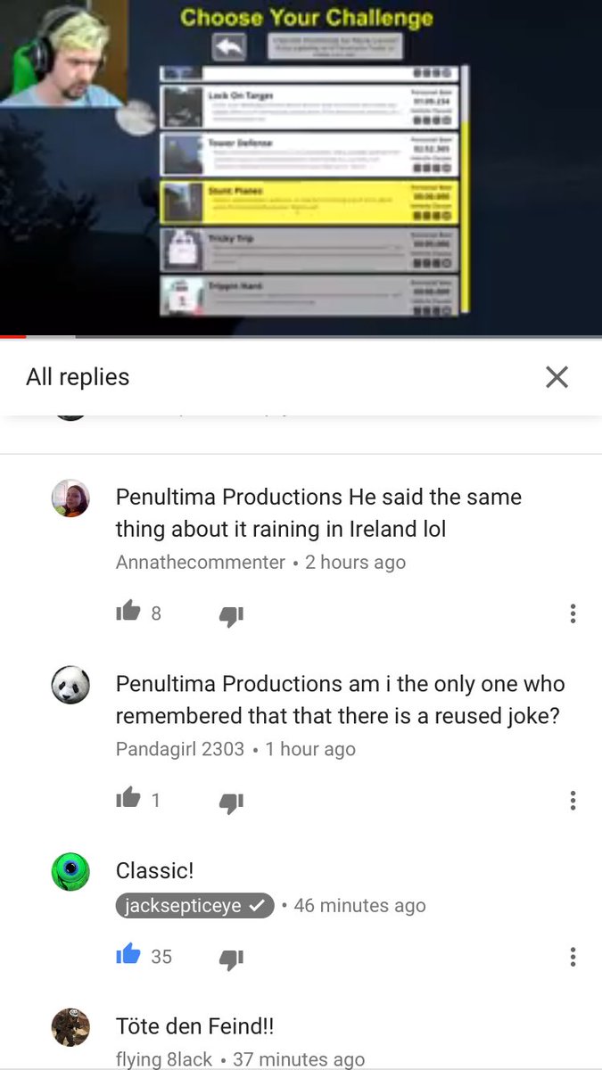 Panda_Girl2303's tweet image. Heyyy! I went to eat, came back, and @Jack_Septic_Eye replied to a comment AFTER I did! #MiniVictory