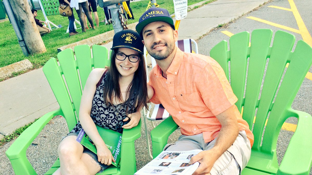 bunkertofringe's tweet photo. #BunkerTO Director @AlisonLouder and our pal @dantheguyrosen chillin like villains at #FringeTO feeling summery! ✨🎉✨ @Toronto_Fringe https://t.co/41njn8qvjZ