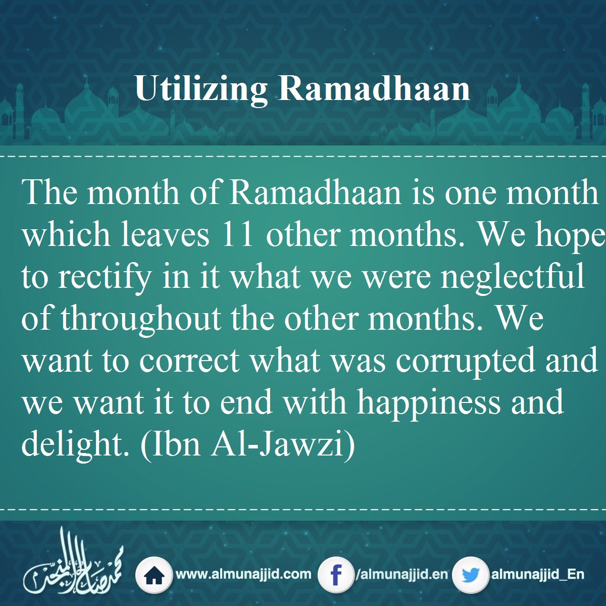 almunajjid_En's tweet photo. Utilizing Ramadhaan
#Ramadhaan #Ramadhan #Ramadan #utilization #rectifying https://t.co/OBCrvLjYE5